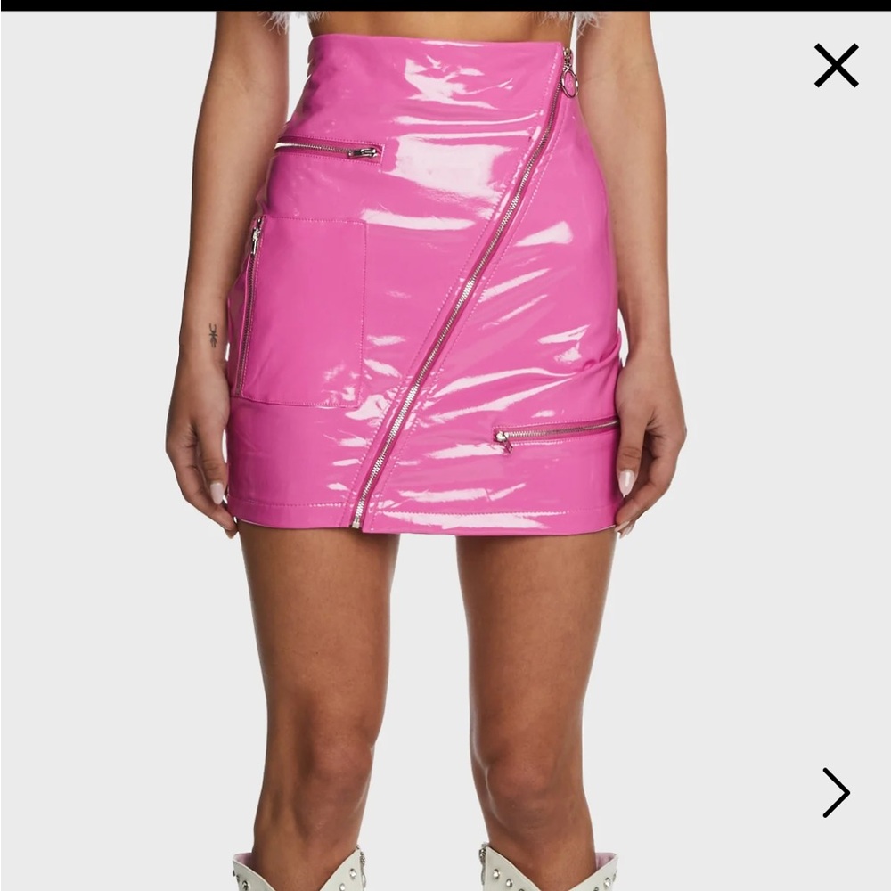 Digital Underground Vinyl Skirt Pink